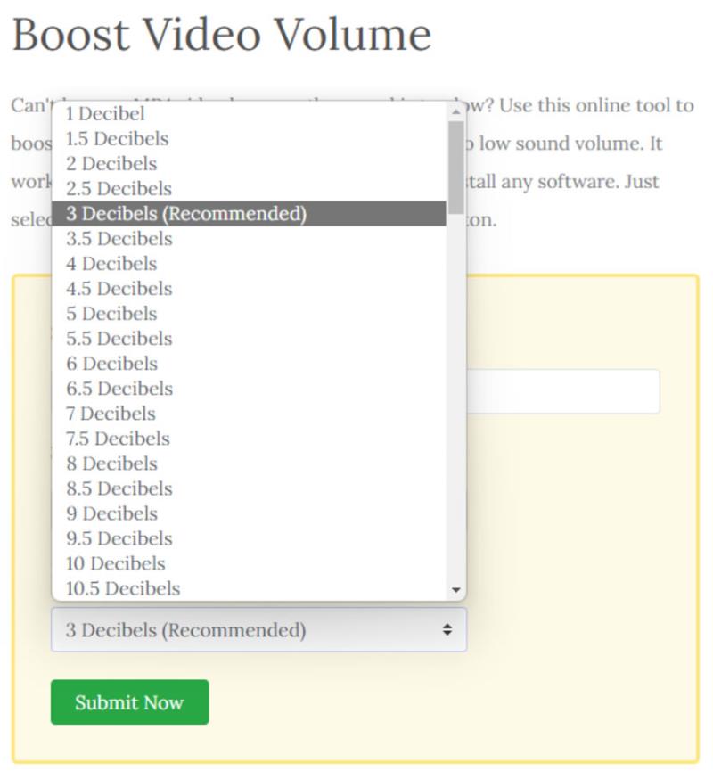 Boost Video Volume 線上調整增加或減小影片音量