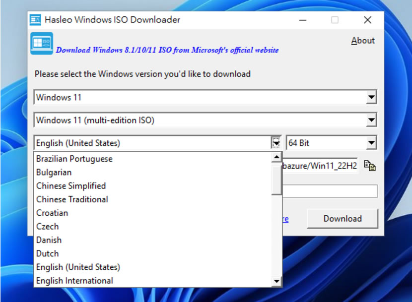 Hasleo Windows ISO Downloader 幫你從微軟網站下載原版 Windows ISO 檔