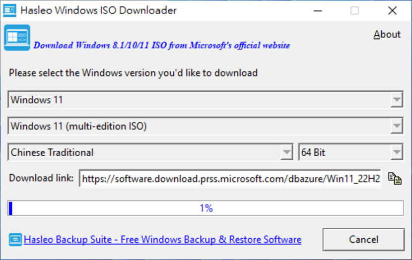 Hasleo Windows ISO Downloader 幫你從微軟網站下載原版 Windows ISO 檔