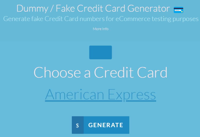 Fake Credit Card Generator 測試用的信用卡卡號產生器 Fake Credit Card Generator 測試用的信用卡卡號產生器