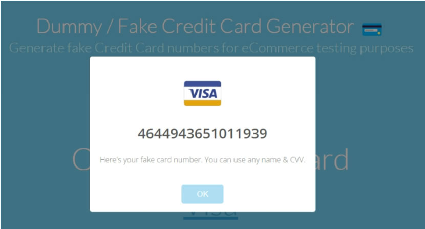Fake Credit Card Generator 測試用的信用卡卡號產生器 Fake Credit Card Generator 測試用的信用卡卡號產生器