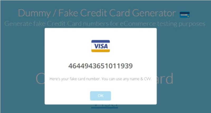 Fake Credit Card Generator 測試用的信用卡卡號產生器
