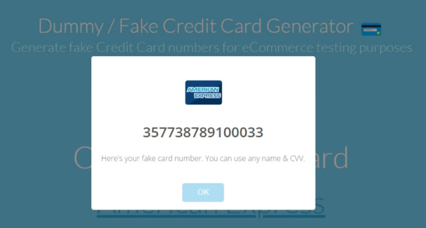 Fake Credit Card Generator 測試用的信用卡卡號產生器