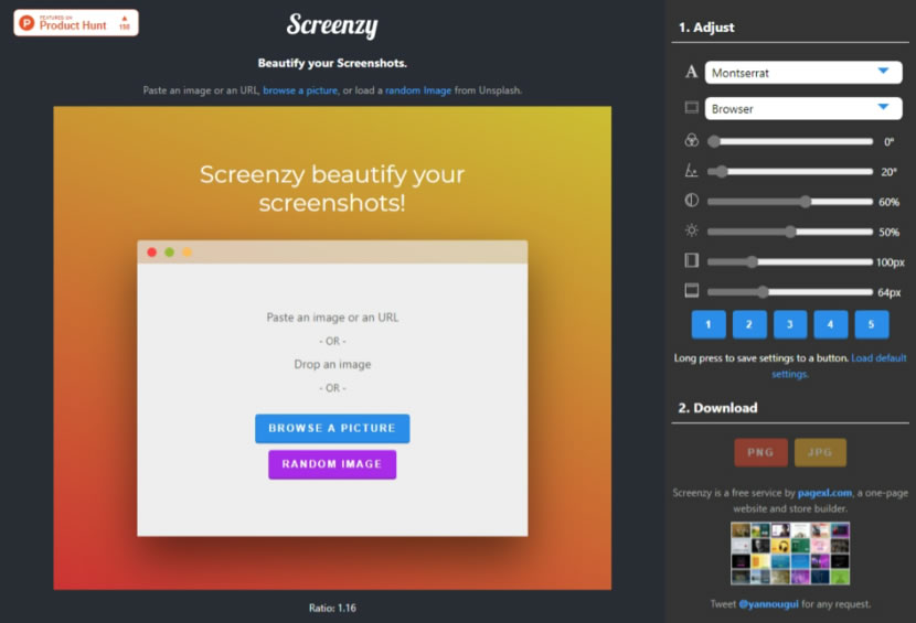 Screenzy 線上圖片美化免費工具 Screenzy 線上圖片美化免費工具