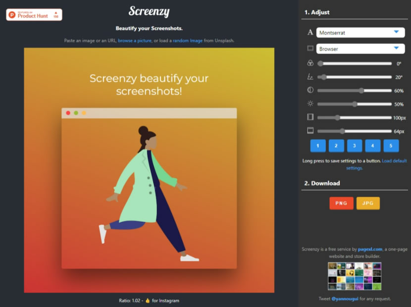 Screenzy 線上圖片美化免費工具 Screenzy 線上圖片美化免費工具