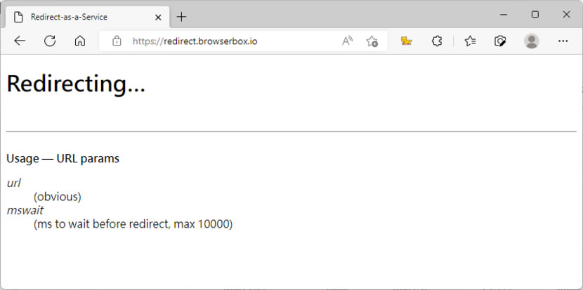 Redirect-as-a-Service 可自訂等待時間再重新導向至指定網址的免費服務
