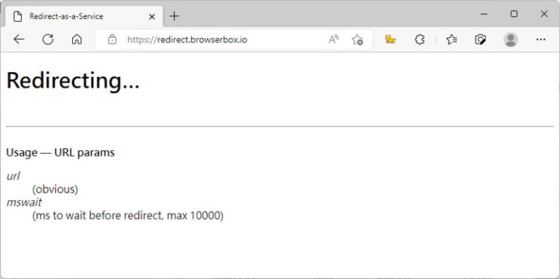 Redirect-as-a-Service 可自訂等待時間再重新導向至指定網址的免費服務