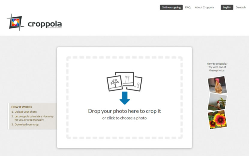 Croppola 具有自動圈選保留範圍的線上圖片裁切工具