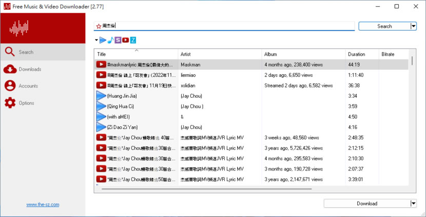 Lacey 內建從多個影音網站搜尋 MP3與影片的免費下載工具(中文可 免安裝) Lacey 內建從多個影音網站搜尋 MP3與影片的免費下載工具(中文可 免安裝)