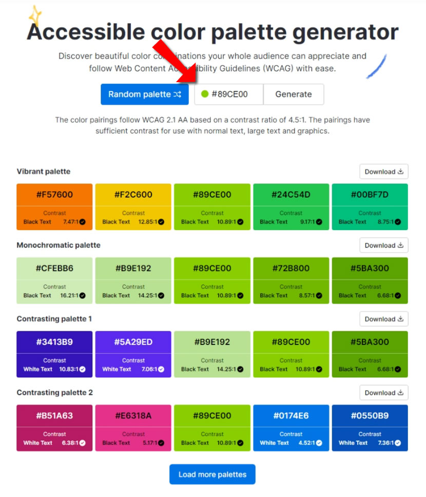 Accessible color palette generator 遵循 Google 配色指南的顏色搭配組合產生器 Accessible color palette generator 遵循 Google 配色指南的顏色搭配組合產生器