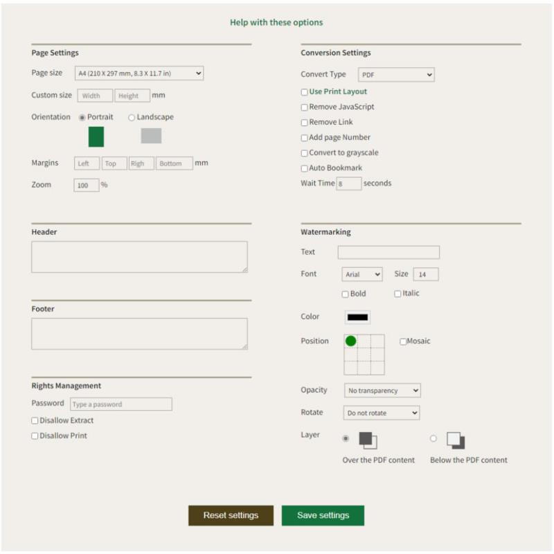WebtoPDF 輸入網址就可將網頁轉成 PDF檔