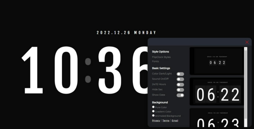 FlipClocker 線上翻頁式數字時鐘