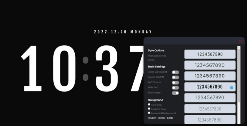 FlipClocker 線上翻頁式數字時鐘
