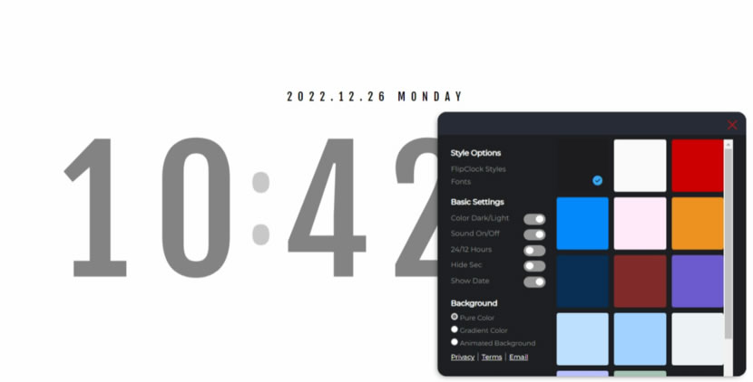 FlipClocker 線上翻頁式數字時鐘