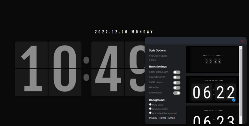 FlipClocker 線上翻頁式數字時鐘