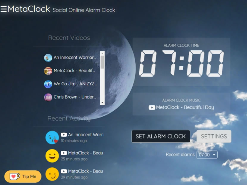 MetaClock 將 YouTube 影片聲音當成鬧鈴的線上鬧鐘