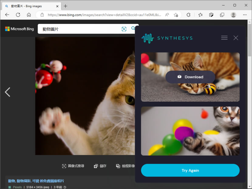 Synthesys X 由 AI「圖片生圖片」產出的圖片可商用（瀏覽器擴充功能）