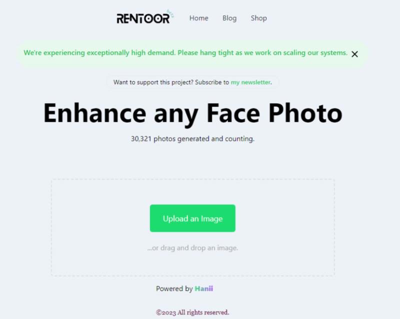 RENTOOR 用 AI 清晰化臉部模糊照片
