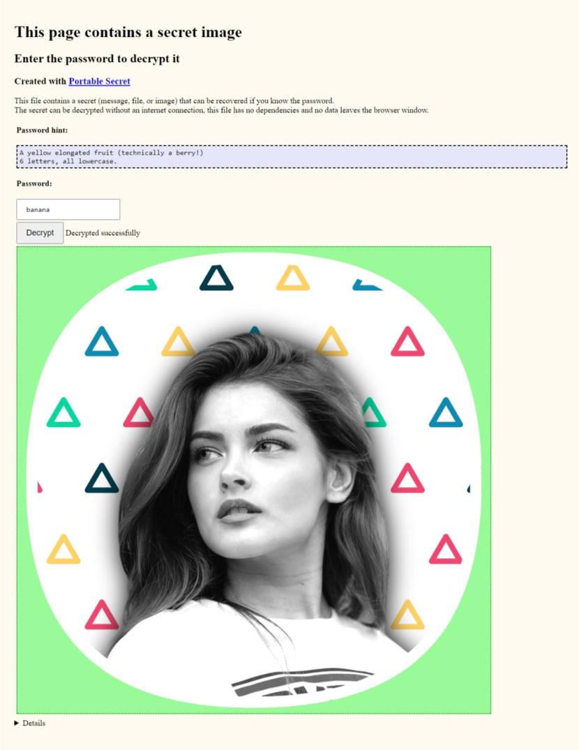 Portable Secret 以 HTML 傳送加密文字、圖片和檔案,可自訂密碼及密碼提示 Portable Secret 以 HTML 傳送加密文字、圖片和檔案,可自訂密碼及密碼提示