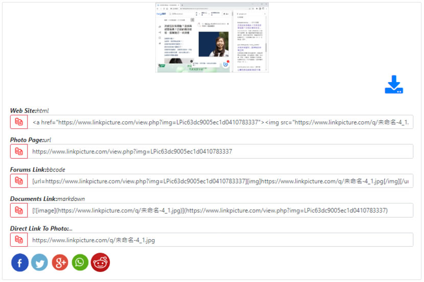 LinkPicture 免費圖床上傳產生 URL 外連網址 圖片可直接檢視或內嵌到網頁