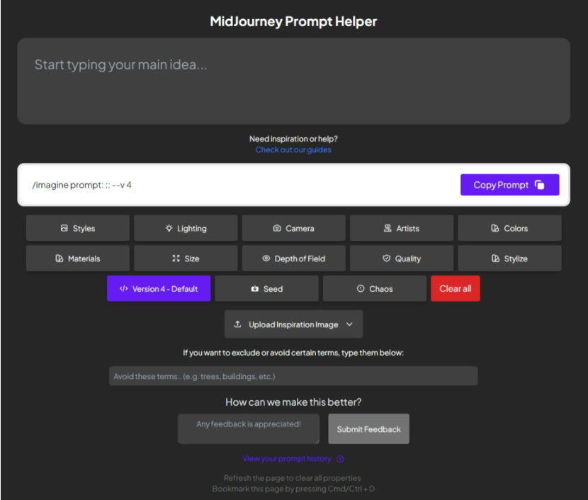 「MidJourney Prompt Helper」MidJourney 指令助手,協助將文字指令額外加入燈光、藝術家等效果 「MidJourney Prompt Helper」MidJourney 指令助手,協助將文字指令額外加入燈光、藝術家等效果