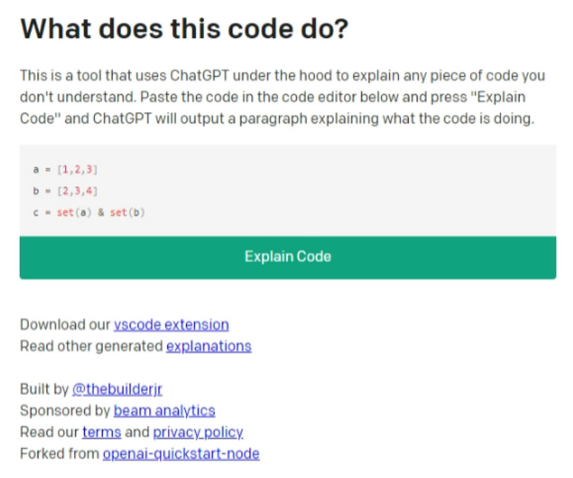 「What does this code do」用 ChatGPT 解釋程式碼並可產生網址多人討論 「What does this code do」用 ChatGPT 解釋程式碼並可產生網址多人討論