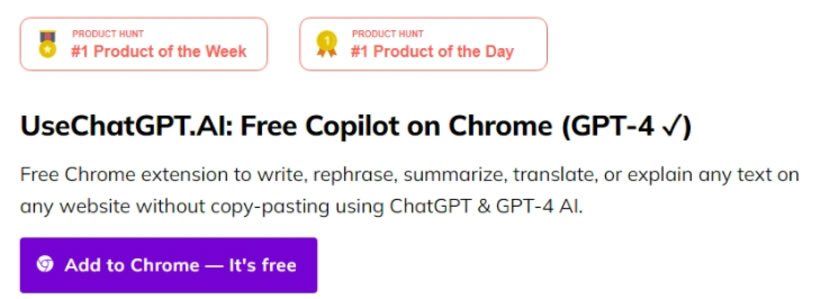 「UseChatGPT.AI」快速編寫、改寫、總結、解釋或翻譯網站上的任何文章 （瀏覽器擴充功能）