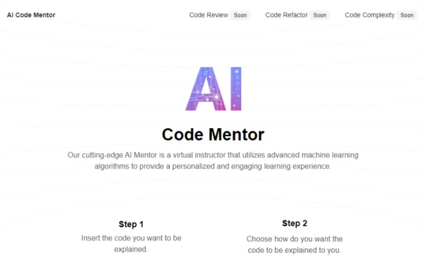 AI Code Mentor 讓 AI幫你解釋程式碼,適合所有程度的程式設計師 AI Code Mentor 讓 AI幫你解釋程式碼,適合所有程度的程式設計師