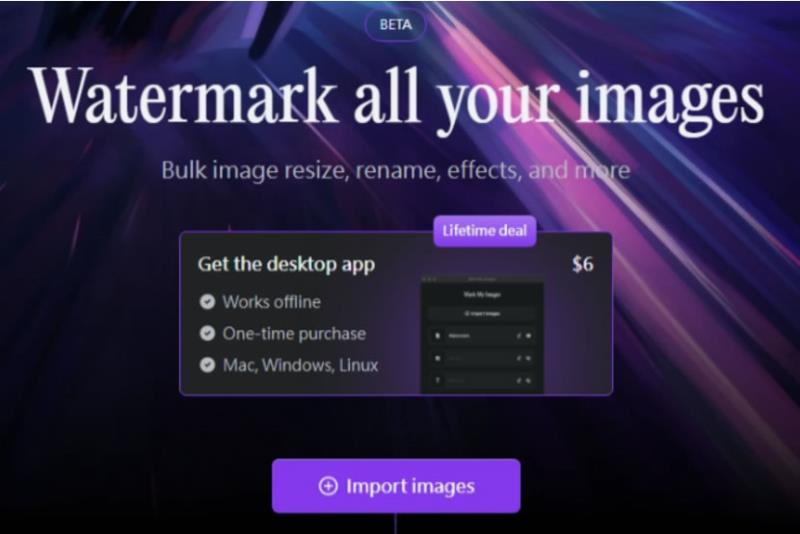 Mark My Images 免費的圖片批次上浮水印工具，還可調整尺寸和重新命名