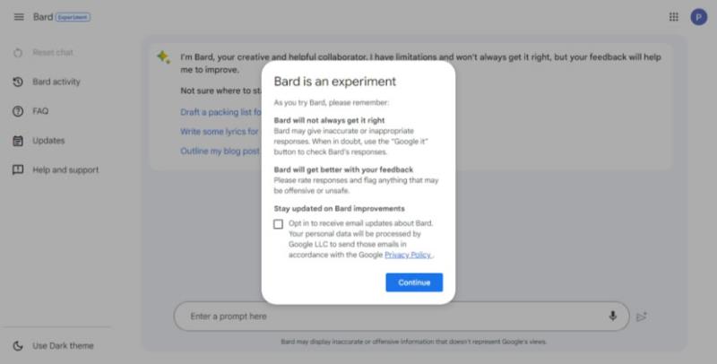 免候補，快來體驗 Google Bard AI 人工智慧聊天機器人