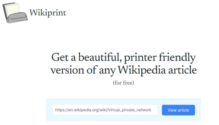 Wikiprint 讓維基百科可以列印出易於閱讀的模式，還可自選要列印的目次