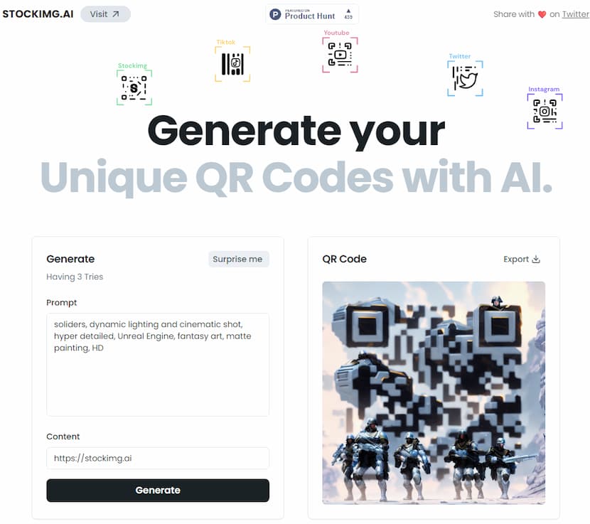 Stockimg AI 線上建立具有圖畫風格的 QR Code Stockimg AI 線上建立具有圖畫風格的 QR Code