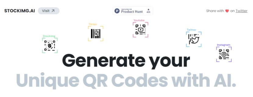 Stockimg AI 線上建立具有圖畫風格的 QR Code