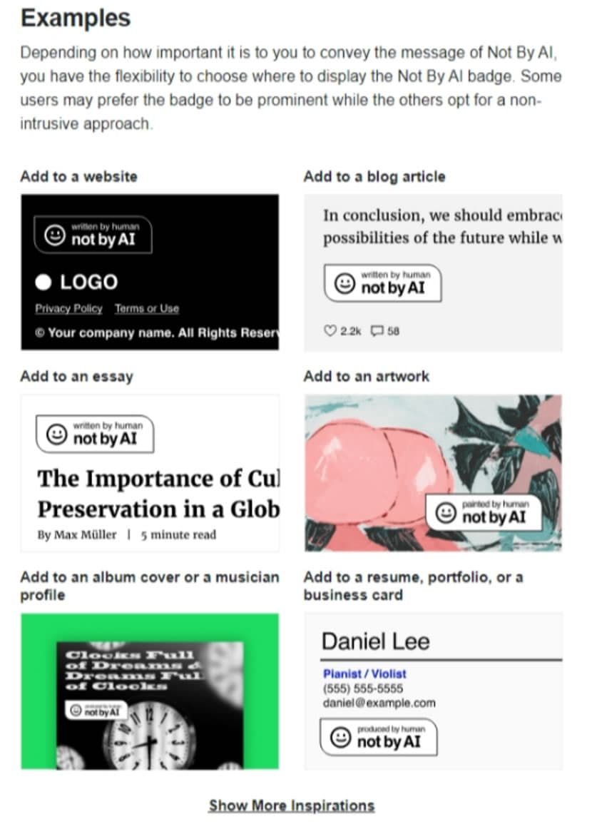 利用「Not By AI」徽章宣示內容是真人創作而非由 AI 產生 利用「Not By AI」徽章宣示內容是真人創作而非由 AI 產生