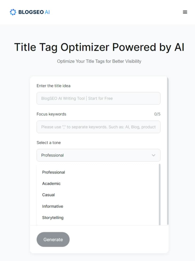 BlogSEO AI 用 AI 最佳化 HTML 內的 Meta Description 或 Meta Tag BlogSEO AI 用 AI 最佳化 HTML 內的 Meta Description 或 Meta Tag