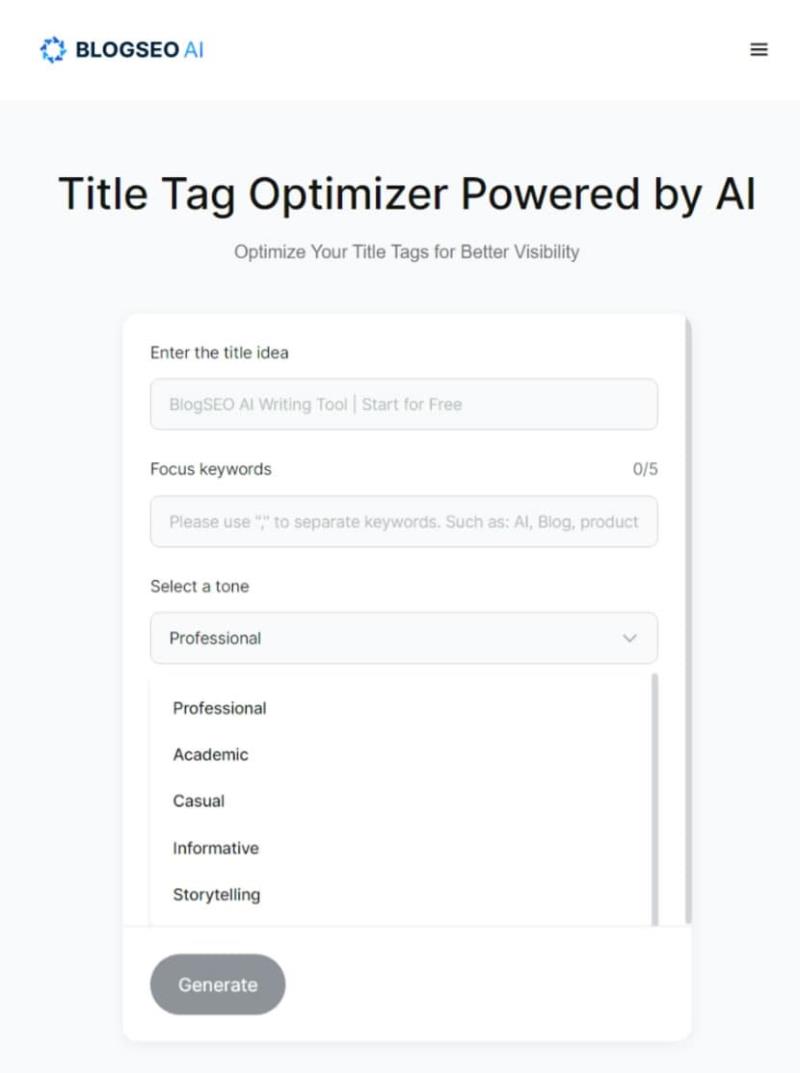 BlogSEO AI  用 AI 最佳化 HTML 內的 Meta Description 或 Meta Tag