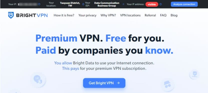 Bright VPN 提供覆蓋全球60多個位置的免費 VPN服務