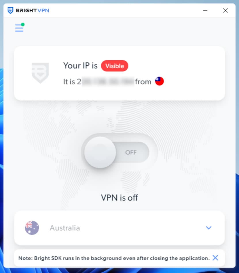 Bright VPN 提供覆蓋全球60多個位置的免費 VPN服務 Bright VPN 提供覆蓋全球60多個位置的免費 VPN服務
