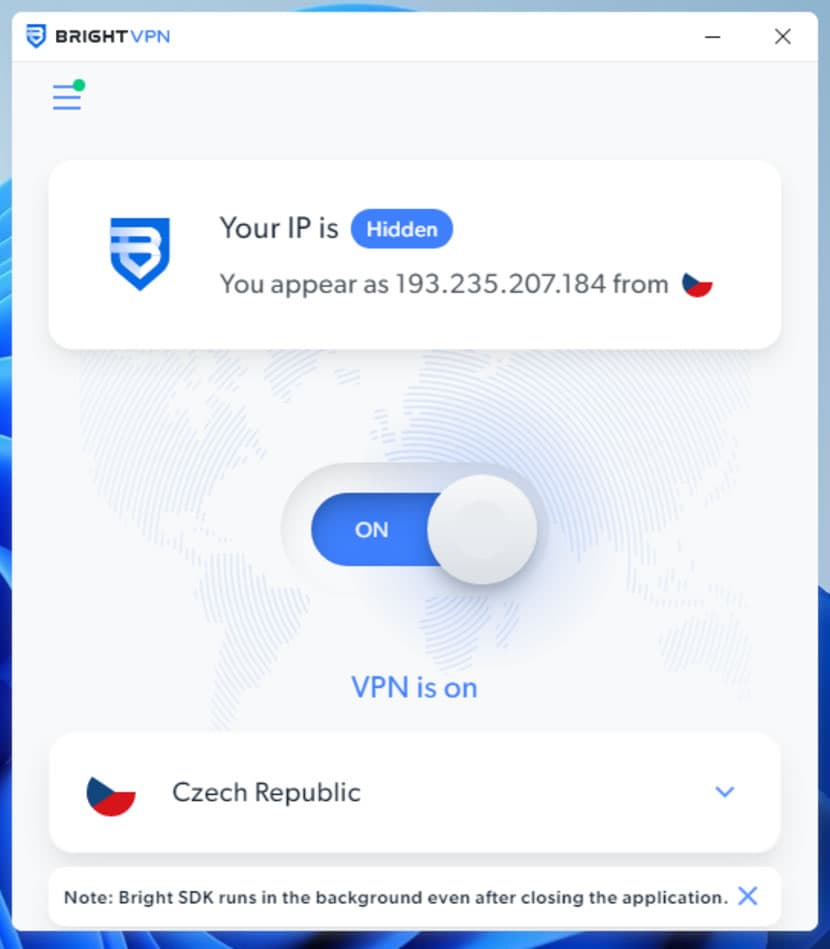 Bright VPN 提供覆蓋全球60多個位置的免費 VPN服務 Bright VPN 提供覆蓋全球60多個位置的免費 VPN服務
