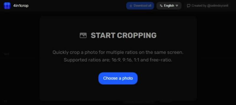 4in1crop 一鍵將圖片裁剪出多種最適比例，還可以手動調整