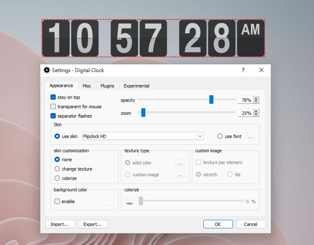 Digital Clock 4 可靈活自訂的桌面時鐘，支援報時、計時器、鬧鐘等多款附加套件