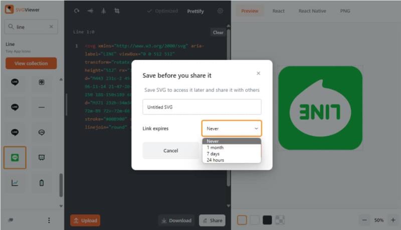 SVGViewer 線上旋轉、調整尺寸及最佳化 SVG 圖形，還可轉檔 PNG 或 React 格式