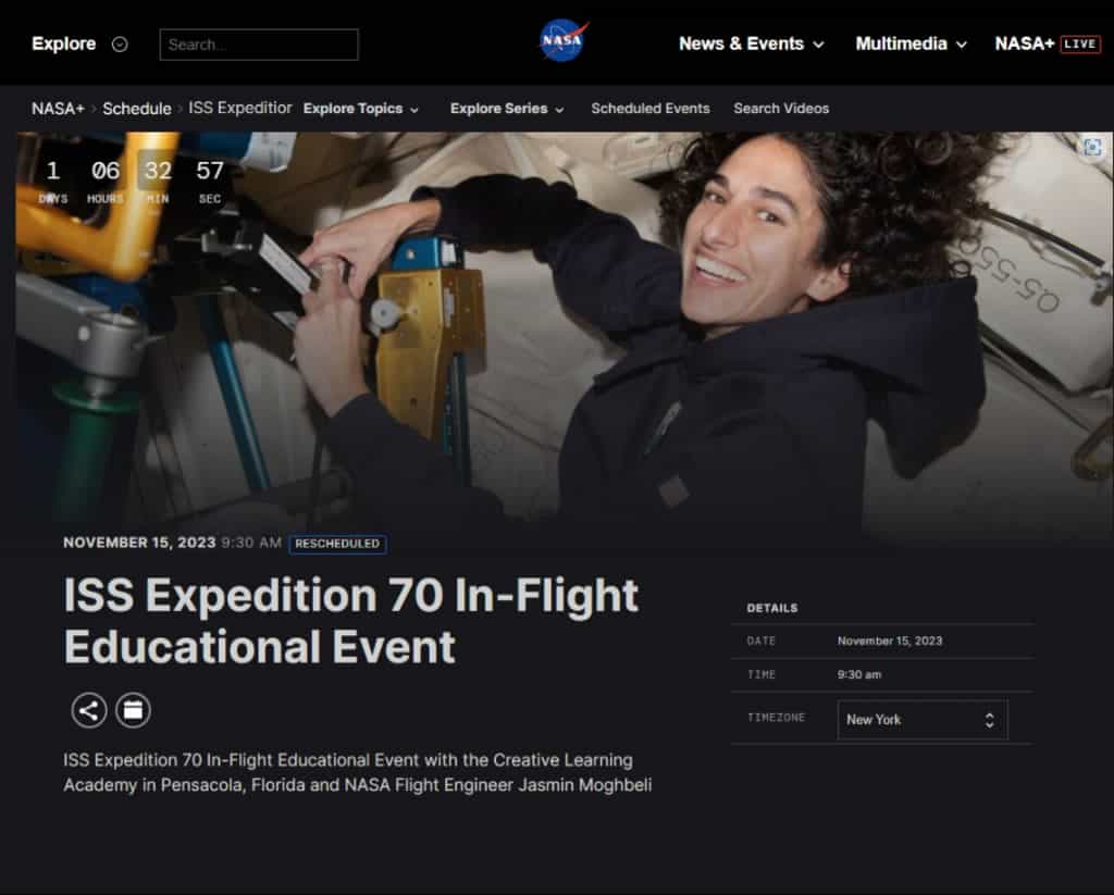 NASA+ 免費串流影音服務，提供探索宇宙相關紀錄片、直播及講座