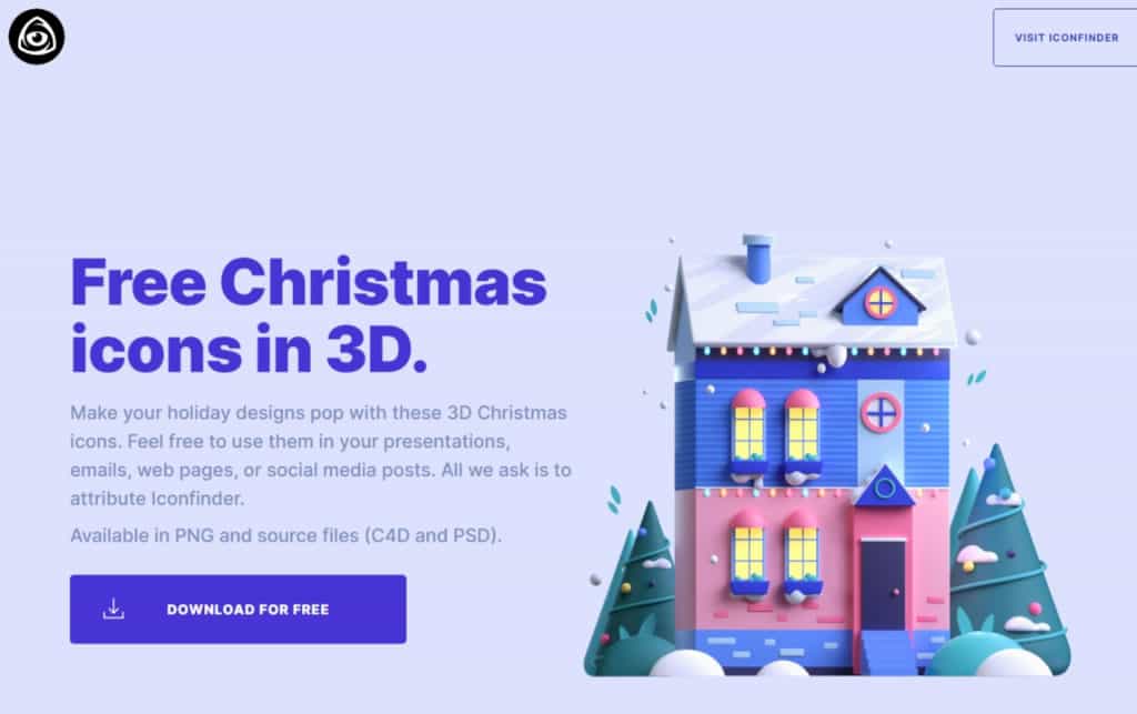 Iconfinder 3D 免費商用聖誕圖示，為設計注入節日活力