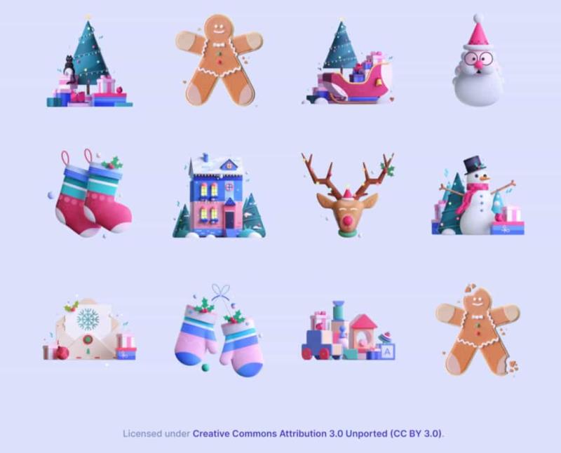 Iconfinder 3D 免費商用聖誕圖示，為設計注入節日活力