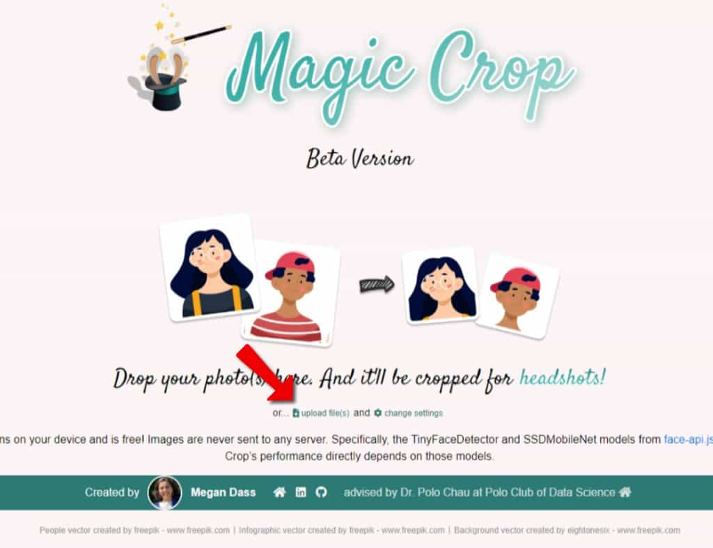 Magic Crop 大頭照製作工具，免費由 AI 自動識別並裁切出圖像中的人臉