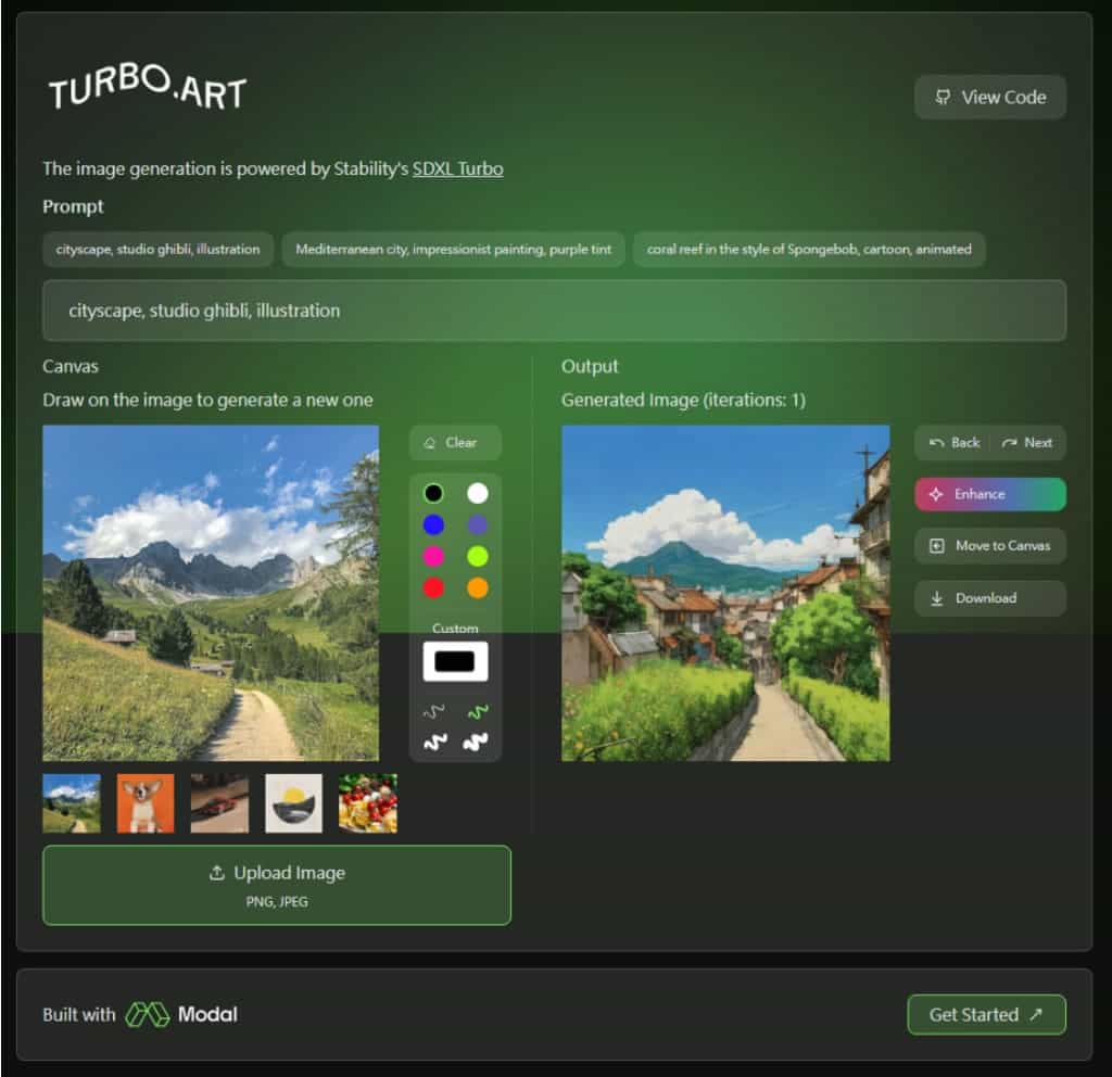 Turbo art 透過文字指令輕鬆以圖生圖，產生不同風格的相似圖片
