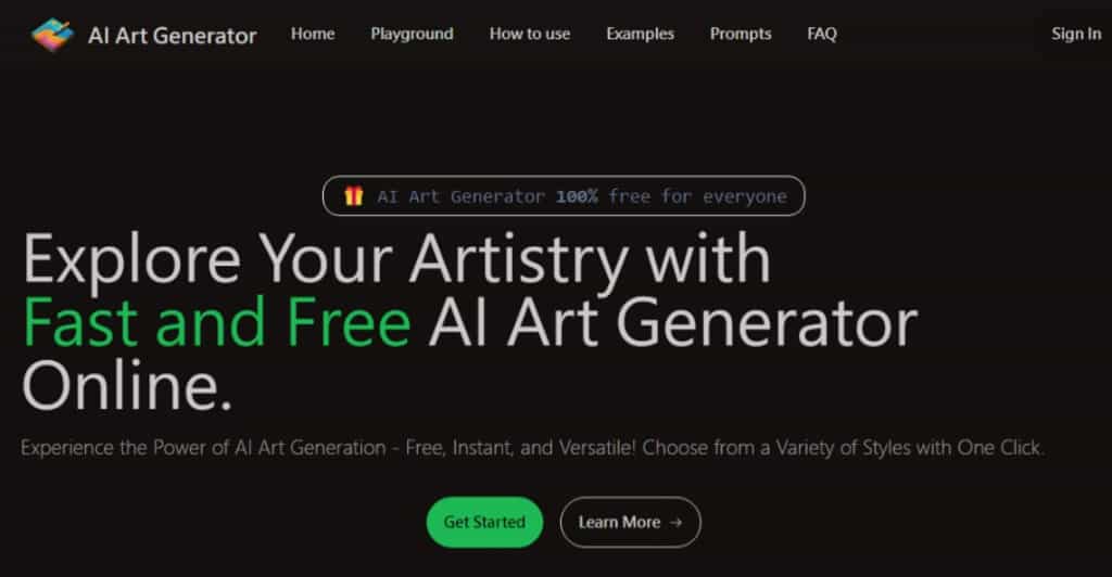 AI Art Generator 免費以文產圖的 AI 工具，有風格範本可套用