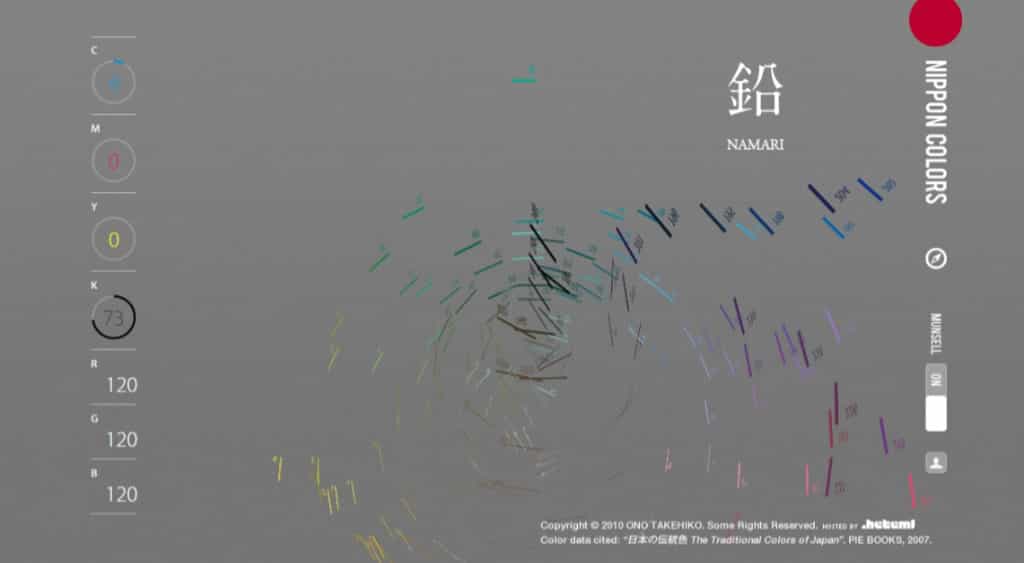 NIPPON COLORS 探索 250種日本傳統色彩，即時獲得 CMYK、RGB、HEX 色碼