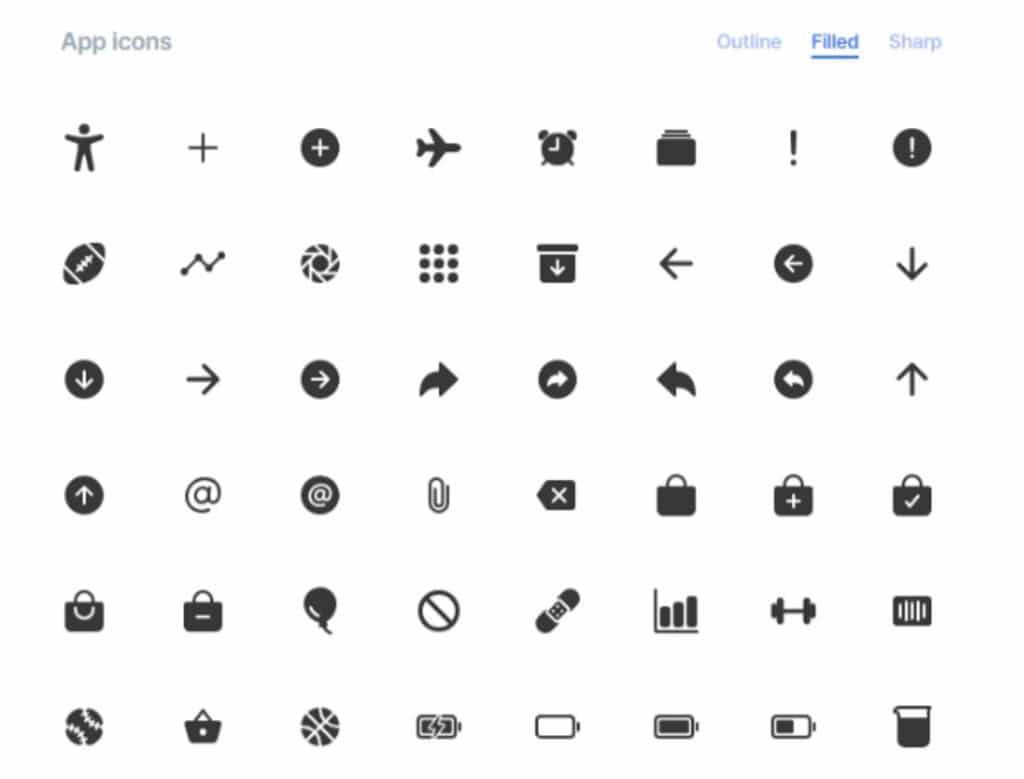 Ionicons：免費圖示字型與 SVG，Outline、Filled 及 Sharp 多變體開放原始碼